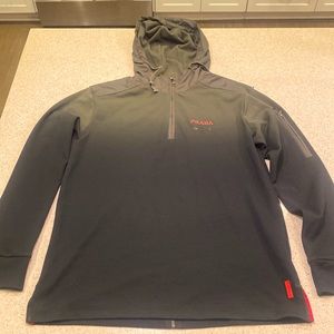 Prada Red Tab quarter zip pullover